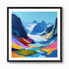 Colourful Abstract Jostedalsbreen National Park Norway 4 Art Print