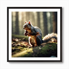 Squirrel In The Forest 210 Art Print