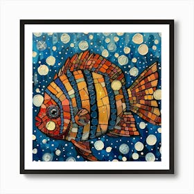 Mosaic Fish 4 Art Print