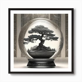 Bonsai Tree In A Glass Ball Art Print