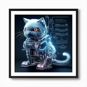 Futuristic Cat Art Print