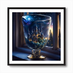 Fairytale Castle In A Glass Art Print