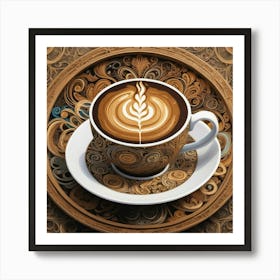 Default A Vibrant And Intricate Artwork Of A Cup Of Coffee Wit 1 Art Print