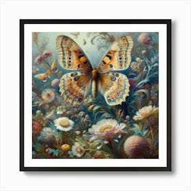 Butterfly In The Garden 4 Art Print