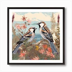 Bird In Nature House Sparrow 1 Art Print