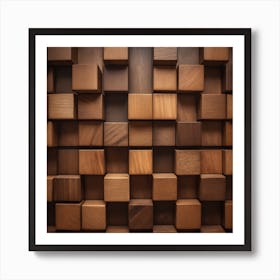 Wooden Cubes Art Print