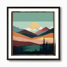 Mountain Landscape Painting Art Print