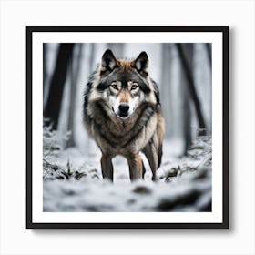 Wolf In The Woods 11 Art Print