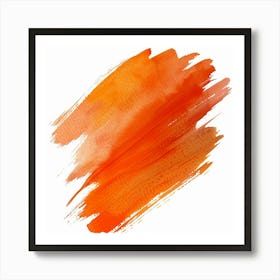 Orange Watercolor Brush Stroke 1 Art Print