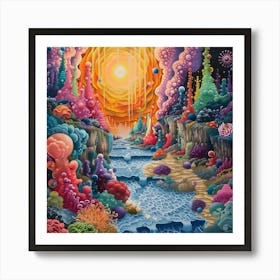 Colorful Dreamscape, Pop Surrealism, Lowbrow 1 Art Print