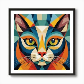 Geometric Cat Art Print