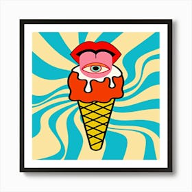 Scoops of Summer,70s Beachside Bliss,Beachy Keen Ice Cream Dreams Art Print