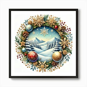 Christmas Wreath 1 Art Print