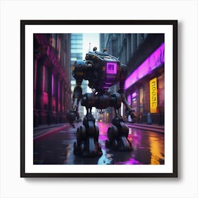 Robot In The City 69 Art Print