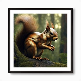Squirrel In The Forest 81 Art Print