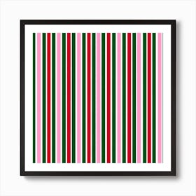 Christmas Striped Print 1 Art Print