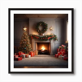 Christmas Tree In The Living Room 82 Art Print