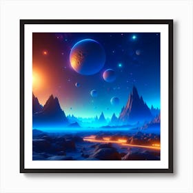 Space Landscape3 Art Print