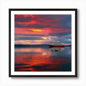 Sunset On A Cruise Ship 6 Art Print
