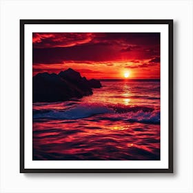 Sunset Over The Ocean 190 Art Print
