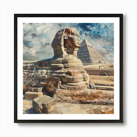 A Sphinx In Giza Oil Painting Illustration 1719991943 4 Art Print