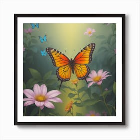 Butterfly In The Garden Art Print