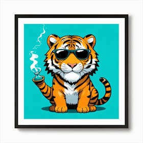 Tiger Smoking Art Print