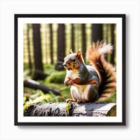 Squirrel In The Forest 109 Art Print