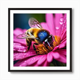 Bee On A Flower 1 Art Print