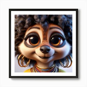 Afro Fox Art Print