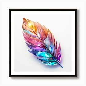 Crystal Colorful Feather Art Print