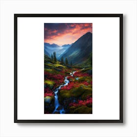 Sunset In The Mountains 6 Art Print