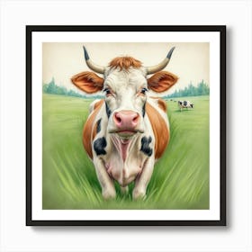 Cow In The Field 11 Art Print