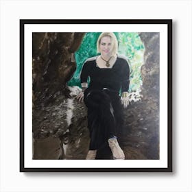 Portrait Of A Woman In A Cave Art Print