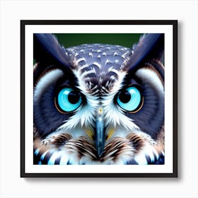 Owl With Blue Eyes 5 Art Print