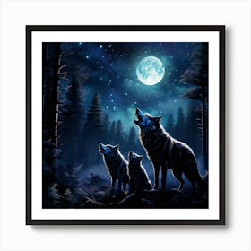 Howling Wolf art print 1 Art Print