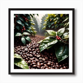 Coffee Beans In The Forest 14 Art Print