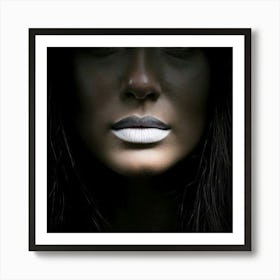 Firefly Lips, Black, Sealed, Silence, Female, Quiet, Mystery, Expression, Symbol, Power, Strength, S (9) Poster