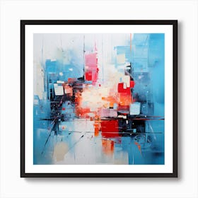 Abstract Harmony: Mirrored Realities 1 Art Print