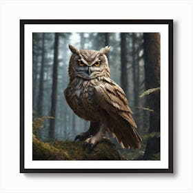 Owl In The Forest 119 Art Print