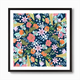 Flowers Flower Flora Nature Floral Background Painting Art Print