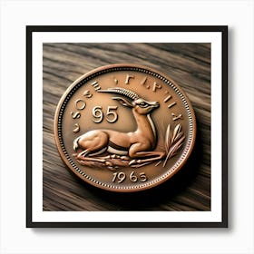 An Old South African Coin 6 Art Print