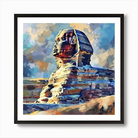 A Sphinx In Giza Expressive Strokes Illustration 1719992152 4 Art Print