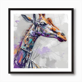 Robot Giraffe Canvas Print Art Print