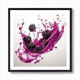 Blackberry Splash 3 Art Print