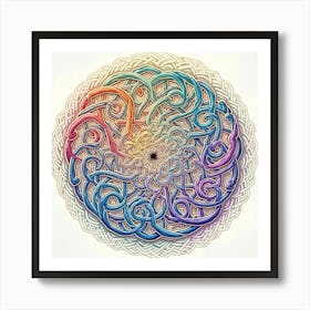 Flux Dev A Vibrant Intricate Illustration Of Intertwined Celti 2 Art Print