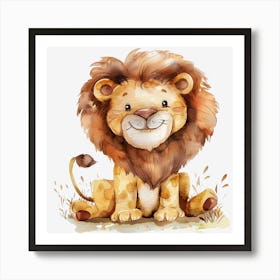 Watercolor Lion 2 Art Print