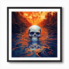 Skull In The Water 3 Art Print