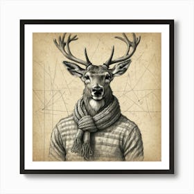 Deer Portrait 11 Art Print