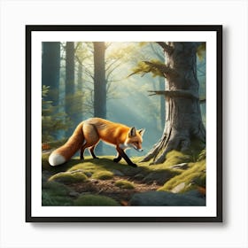 Fox In The Forest 97 Art Print